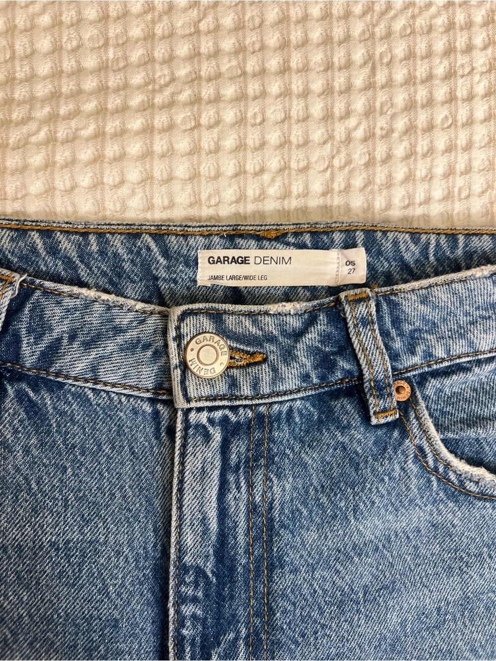 Garage Denim Light Blue Wide-Leg Jeans